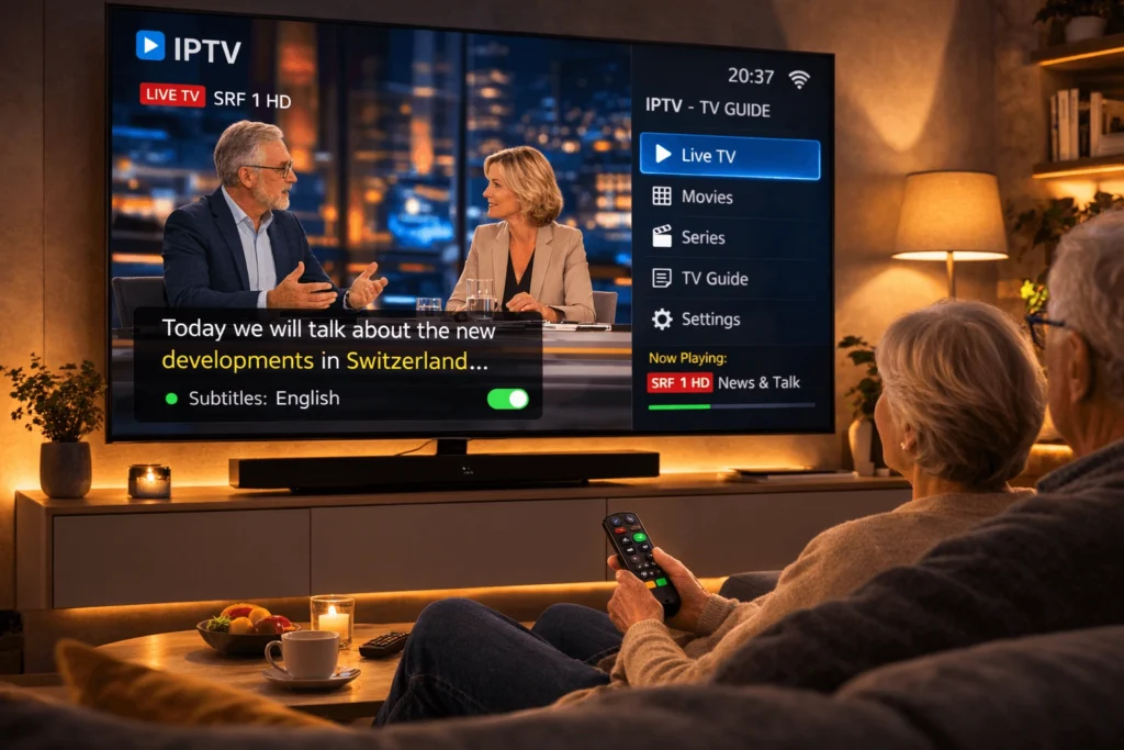 interface IPTV simple grand écran
